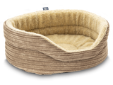 Pet Luxury Snug Oval Dog Bed 6 Sizes in our Avondale in Classic Cord Beige