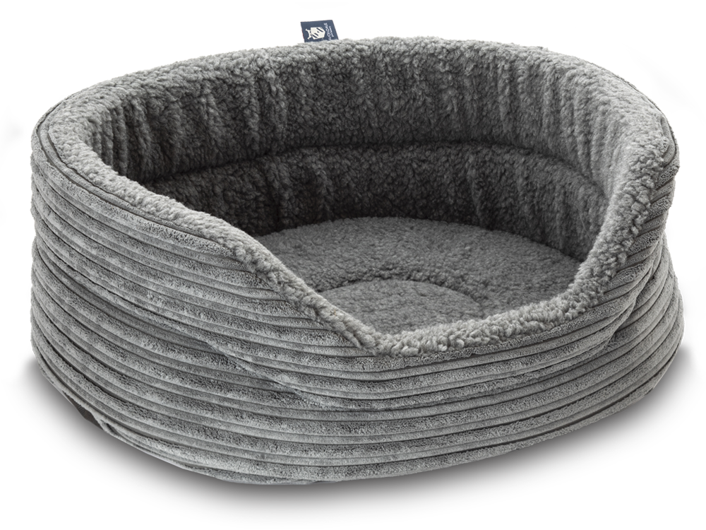 Pet Luxury Snug Oval Dog Bed 6 Sizes in our Avondale in Classic Cord GreyPet Luxury Snug Oval Dog Bed 6 Sizes in our Avondale in Classic Cord Grey