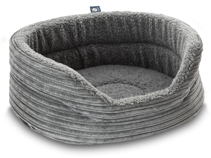 Pet Luxury Snug Oval Dog Bed 6 Sizes in our Avondale in Classic Cord GreyPet Luxury Snug Oval Dog Bed 6 Sizes in our Avondale in Classic Cord Grey