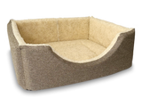 Haven Square Fleece Lined High Sided Luxury Dog Bed 5 Sizes in Orkney Beige