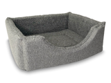 Haven Square Fleece Lined High Sided Luxury Dog Bed 5 Sizes in Orkney Orkney Grey
