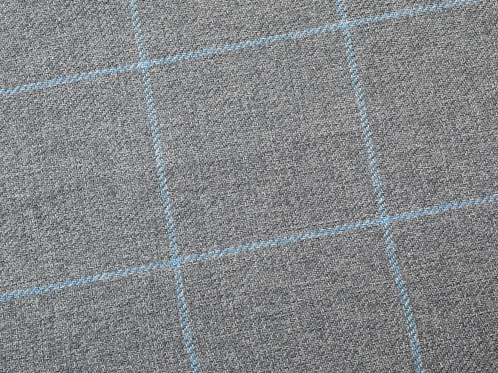 Pet Luxury Haven Square Dog Bed 5 Sizes in our Avondale in Classic Check: Blue-Grey