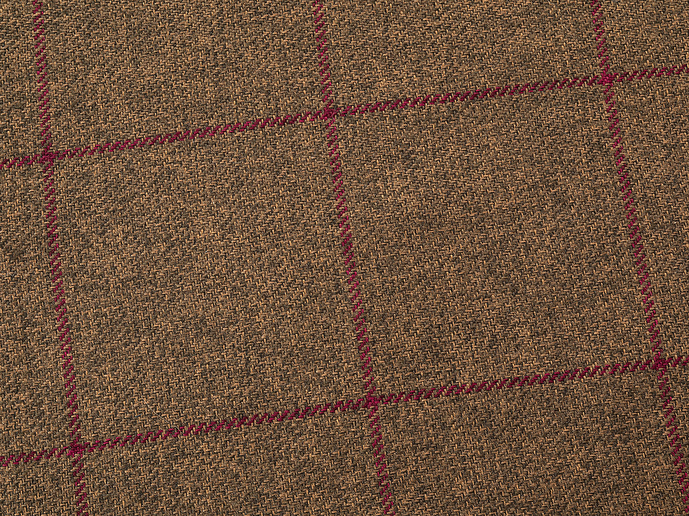 Pet Luxury Haven Square Dog Bed 5 Sizes in our Avondale in Classic Check: Brown-Burgundy
