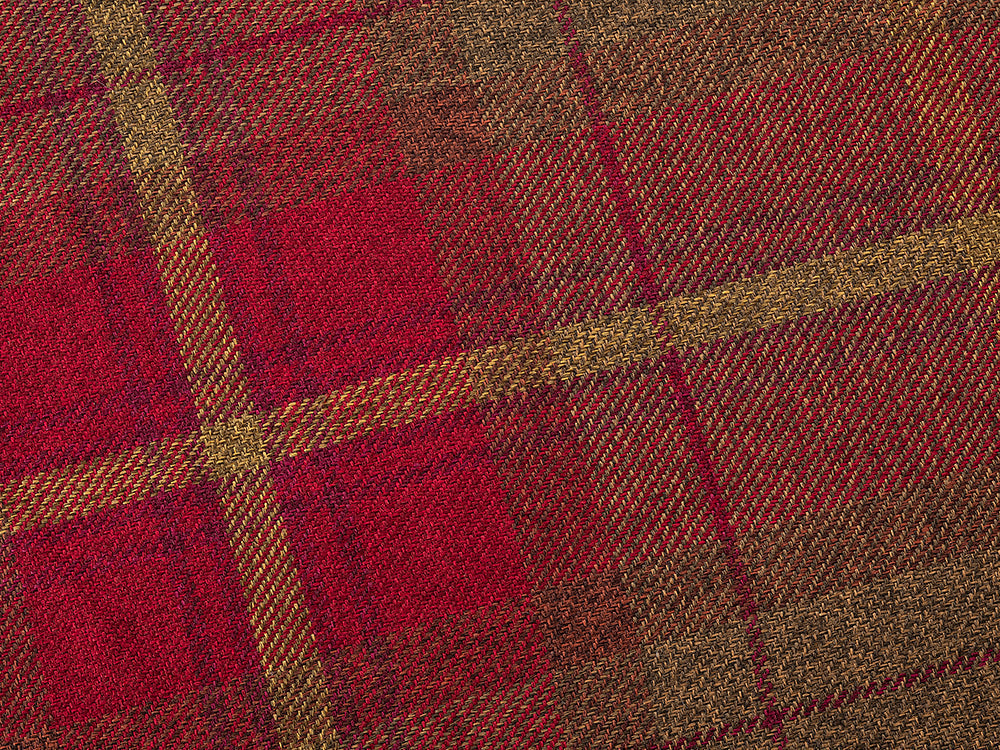 Pet Luxury Haven Square Dog Bed 5 Sizes in our Avondale in Signature Tartan: Brown-Burgundy-Rust