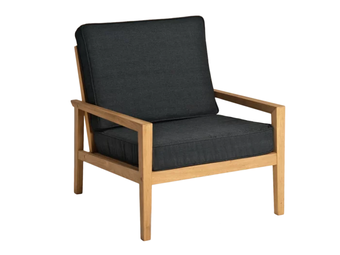 Alexander Rose Roble Tivoli Lounge Armchair With Cushion - Charcoal