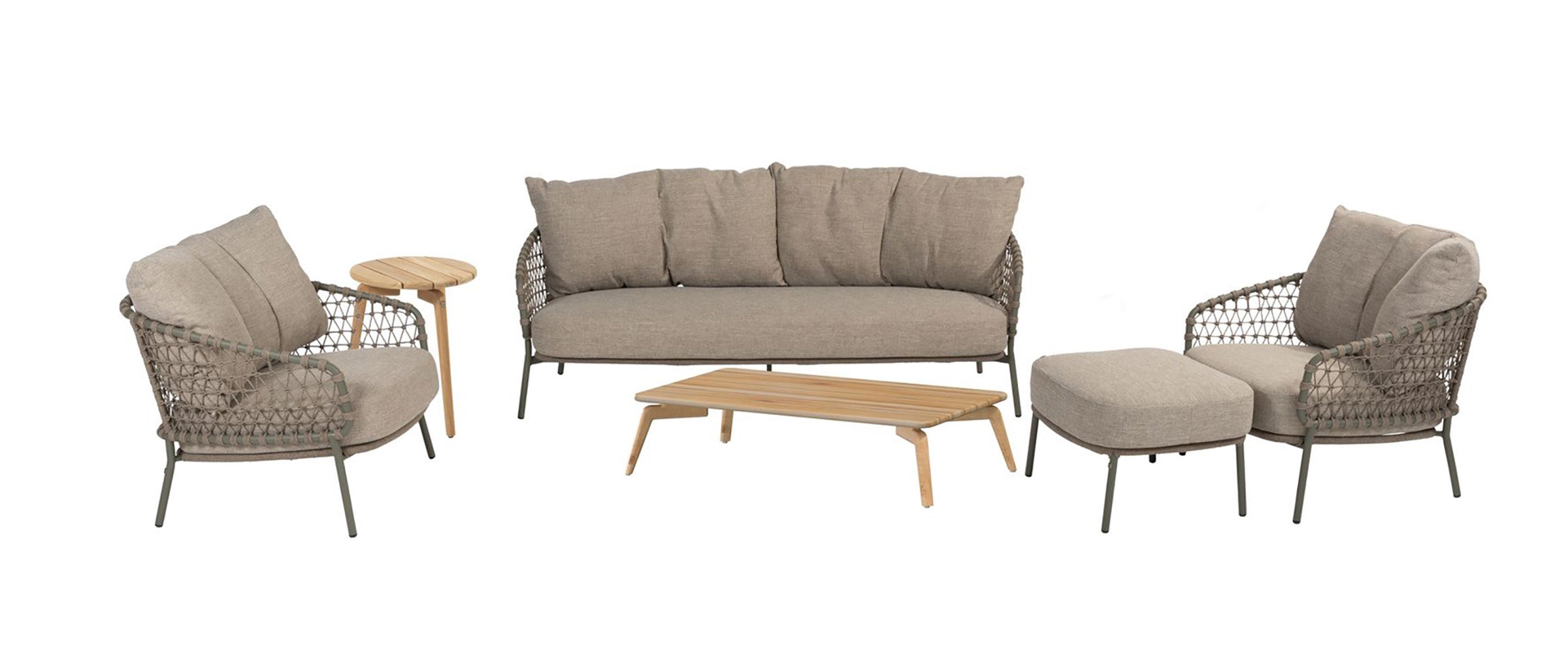 4 Seasons Outdoor Jura Lounge Set with Intricate Rope Design