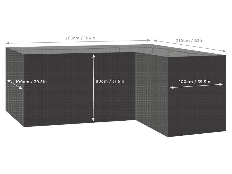 ClearSpell Premium Left Hand Corner Garden Furniture Cover 265cm x 210